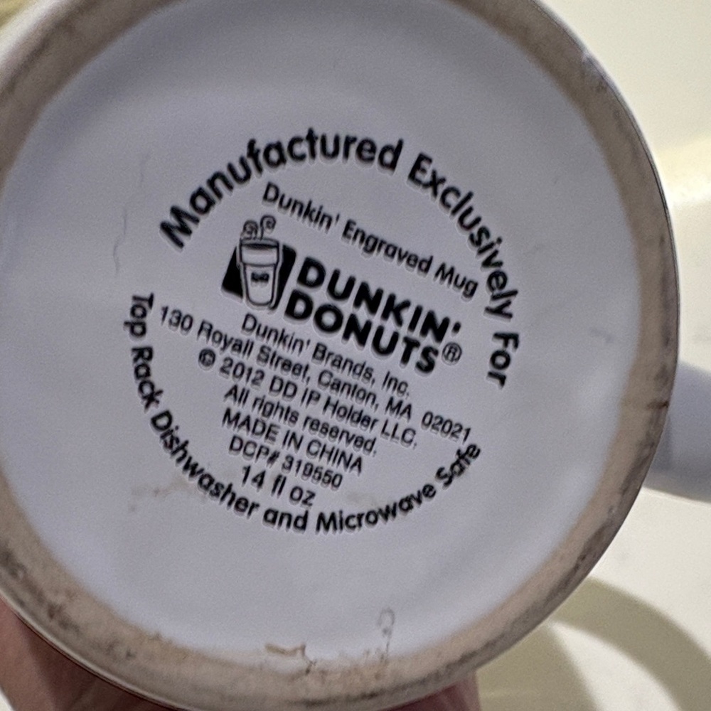 Dunkin' White and Orange Coffee Mug - Picture 3 of 3